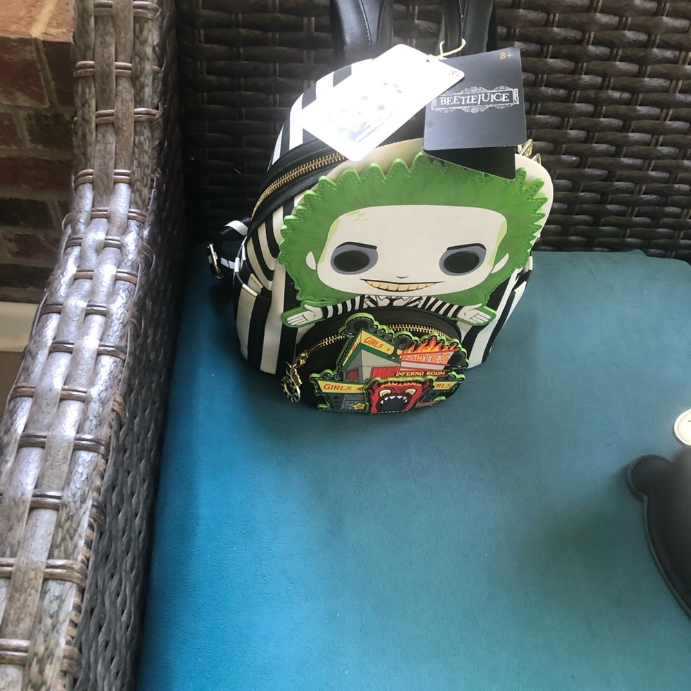Beetlejuice Striped Mini Backpack